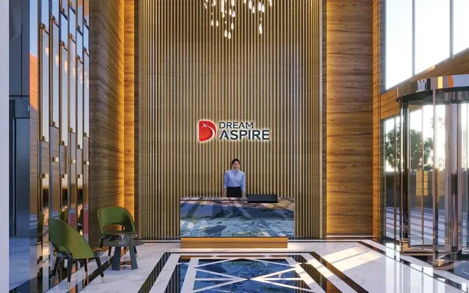Double-height entrance lobby