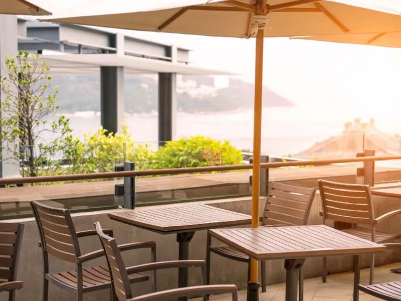 Open-air café and barbecue area